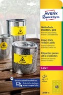 Etykiety Heavy Duty L6128-20 Q30 żółte 20 ark. poliestrowe Avery Zweckform