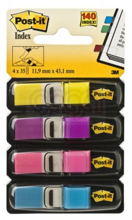 Zakładki indeksujące POST-IT 12x43mm neonowe 683-4AB 4x35szt 3M