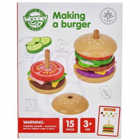 Duży Drewniany Burger FSC WOOPIE GREEN zabawka edukacyjna