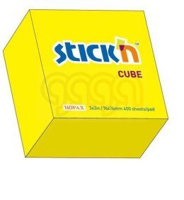 Bloczek STICKN 76x76mm 400k żółty neonowy 21010