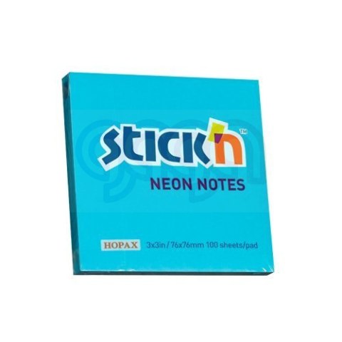 Bloczek STICKN 76x76mm niebieski neonowy 100k 21209 STICKN