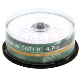 Płyta OMEGA DVD-R 4,7GB 16X SLIM CAKE (10) OMD16S- (X)