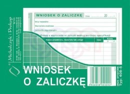 Wniosek o zaliczkę A6 40 kartek (6 pozycji)