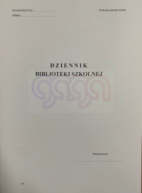 DZIENNIK BIBLIOT.SZKOLNEJ I/8 A-4/20kart I/8