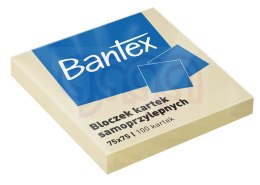 Bloczek samoprzylepne 75x75mm, 100 kartek, żółty BANTEX 400086384