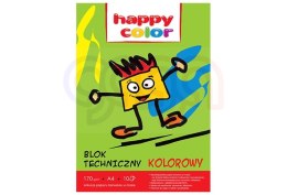 Blok techniczny kolorowy A4, 170g, 10 ark, Happy Color HA 3550 2030-09