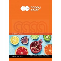 Blok do akrylu, Art., A3, 10 ark, 360g, Happy Color HA 7836 3040-A10