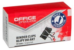 Klipy do dokumentów , 19mm, 12szt., czarne, typu OFFICE PRODUCTS 18091919-05