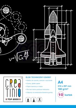 Blok techniczny A4 10k 160g CREATINIO czarny 400079853