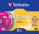 Płyta DVD+RW VERBATIM SLIM Color 4.7GB x4 (1) 43297