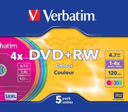 Płyta DVD+RW VERBATIM SLIM Color 4.7GB x4 (1) 43297