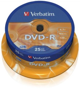 Płyta DVD-R VERBATIM CAKE(25) Matt Silver 4.7GB x16 43522