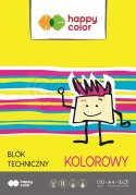 Blok techniczny kolorowy A4, 170g, 10 ark, Happy Color HA 3550 2030-09